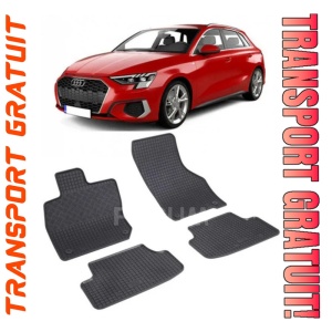 Audi A3 8Y, Hatchback, fabricat din 03.2020 - Prezent, set covorase auto dedicate, din cauciuc 100% Premium