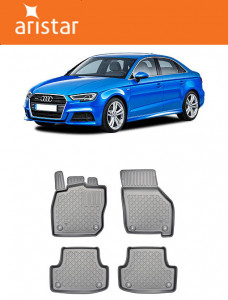 Audi A3 8Y, Sedan, Din 04.2020 - Prezent , Set Covorase Auto Tip Tavita Premium 3D, din cauciuc accesorii pentru autoturismul tau - masina v174424