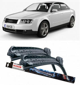 Audi A4 B6 Convertible Set 2 stergatoare parbriz Bosch Bosch Aerotwin 55 cm/55 cm compatibile cu Audi A4 B6 Convertible (8H7) din 2002-2005 (55 cm / 55 cm) accesorii pentru autoturismul tau - masina v127546
