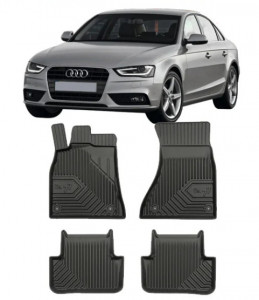 Audi A4 B8 Din 01.2008 - 10.2015, Sedan , Set Covorase Auto Tip Tavita Premium 3D, din cauciuc accesorii pentru autoturismul tau - masina v164749