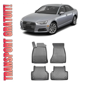 Audi A4 B9, Sedan, Din 11.2015 - Prezent , Set Covorase Auto Tip Tavita Premium 3D, din cauciuc