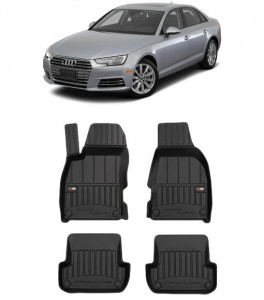 Audi A4 Rs4 Quattro Din 2006 - 2008, Sedan Set Covorase Auto Tip Tavita Premium 3D, din cauciuc accesorii pentru autoturismul tau - masina v162183