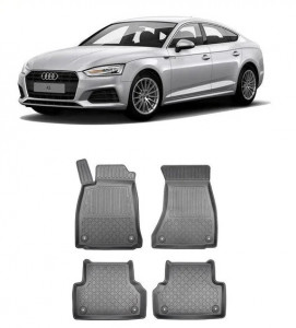 Audi A5 F5, Coupe, Din 10.2016 - Prezent , Set Covorase Auto Tip Tavita Premium 3D, din cauciuc accesorii pentru autoturismul tau - masina v174006