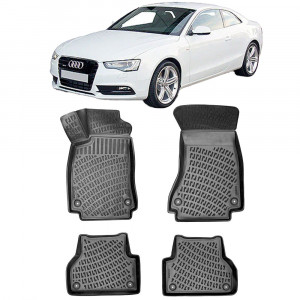 Audi A5 I 2007-2016 Set 4 covorase auto din cauciuc tip tavita premium line 3D accesorii pentru autoturismul tau - masina v241698
