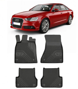 Audi A6 C7 Din 03.2011 - 05.2018, Sedan , Set Covorase Auto Tip Tavita Premium 3D, din cauciuc accesorii pentru autoturismul tau - masina v168441