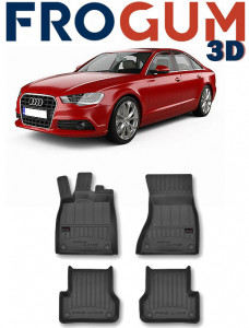 Audi A6 C7, Sedan, Din 03.2011 - 05.2018 , Set Covorase Auto Tip Tavita Premium 3D, din cauciuc accesorii pentru autoturismul tau - masina v175379