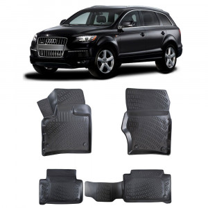 Audi Q7 I (Typ 4L) 2005-2015 Set 4 covorase auto din cauciuc tip tavita premium line 3D accesorii pentru autoturismul tau - masina v241822