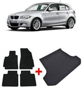 Bmw Seria 1 E87 Hatchback din 09.2004 - 2011, Set Covorase + tavita portbagaj auto Fara Separator *3 - Img 2
