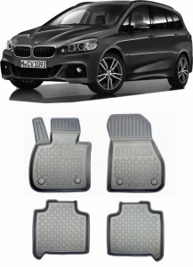 Bmw Seria 2 F46, Van, Din 03.2015 - Prezent, Gran Tourer , Set Covorase Auto Tip Tavita Premium 3D, din cauciuc accesorii pentru autoturismul tau - masina v174605