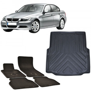 Bmw Seria 3 (E 46) (1998-2004) Set 4 covorase auto cauciuc Urban Line + Tavita portbagaj Urban Line