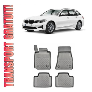 Bmw Seria 3 G21, Combi, Din 06.2019 - Prezent , Set Covorase Auto Tip Tavita Premium 3D, din cauciuc