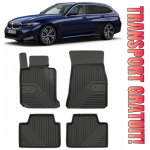 Bmw Seria 3 G21 Din 06.2019 - Prezent, Combi , Set Covorase Auto Tip Tavita Premium 3D, din cauciuc