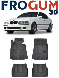 Bmw Seria 5 E39, Sedan, Din 1996 - 06.2003 , Set Covorase Auto Tip Tavita Premium 3D, din cauciuc accesorii pentru autoturismul tau - masina v174391