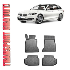 Bmw Seria 5 F10, Sedan, Din 2013 - 01.2017 , Set Covorase Auto Tip Tavita Premium 3D, din cauciuc