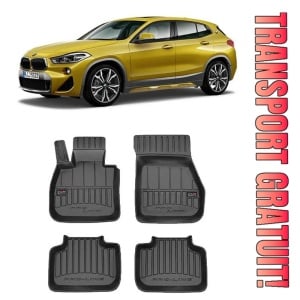 Bmw X2 F39 Din 2018 - Prezent , Set Covorase Auto Tip Tavita Premium 3D, din cauciuc