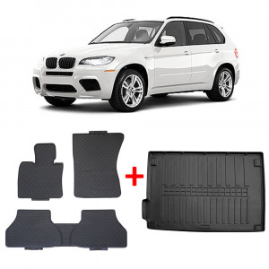 Bmw X5 (E70) (2007-2013) Set 5 covorase auto cauciuc Exclusive Line + Tavita portbagaj Modern Line