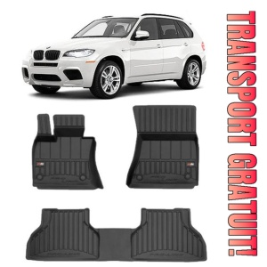 Bmw X5 E70 Din 04.2007 - 09.2013, Suv , Set Covorase Auto Tip Tavita Premium 3D, din cauciuc
