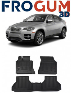 Bmw X6 E71, Suv, Din 06.2008 - 10.2014 , Set Covorase Auto Tip Tavita Premium 3D, din cauciuc accesorii pentru autoturismul tau - masina v173706