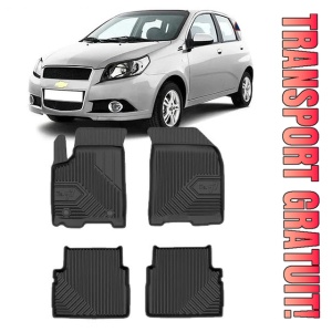 Chevrolet Aveo T250 Din 2006 - 2011, Hatchback , Set Covorase Auto Tip Tavita Premium 3D, din cauciuc