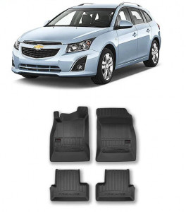 Chevrolet Cruze, Combi, Din 09.2012 - 2016 , Set Covorase Auto Tip Tavita Premium 3D, din cauciuc accesorii pentru autoturismul tau - masina v172973