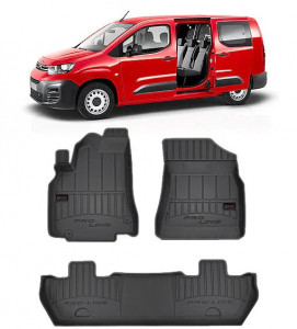 Citroen Berlingo II, Van, Din 2008 - 08.2018 , Set Covorase Auto Tip Tavita Premium 3D, din cauciuc accesorii pentru autoturismul tau - masina v175548