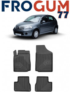 Citroen C3 I Din 2002 - 2009, Hatchback , Set Covorase Auto Tip Tavita Premium 3D, din cauciuc accesorii pentru autoturismul tau - masina v164050