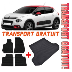 Citroen C3 Set Covorase + tavita portbagaj auto Citroen C3 II fabricatie 2009 - 12.2016, caroserie hatchback