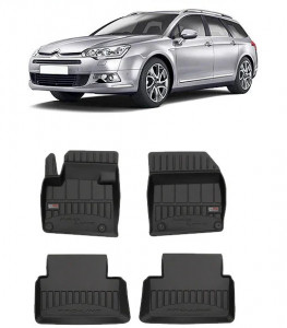 Citroen C5 II, Combi, Din 2008 - 05.2017 , Set Covorase Auto Tip Tavita Premium 3D, din cauciuc accesorii pentru autoturismul tau - masina v170841