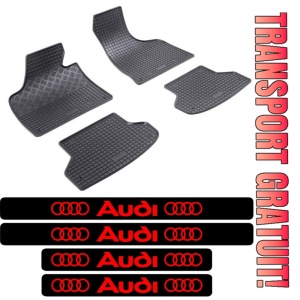 Covorase Audi A3 8P, Hatchback, din 05.2003 - 01.2013 si set 4 stickere protectie praguri Audi