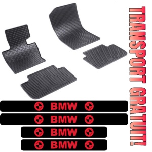 Covorase BMW X3 E83, SUV, din 01.2004 - 10.2010 si set 4 stickere protectie praguri BMW