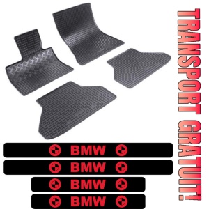 Covorase BMW X6 E71, SUV, din 06.2008 - 10.2014 si set 4 stickere protectie praguri BMW