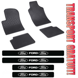 Covorase Ford KA II, Hatchback, din 2009 - 08.2017 si set 4 stickere protectie praguri Ford