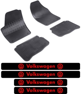 Covorase Volkswagen Polo IV, Hatchback, din 11.2001 - 2009, 5 locuri si set 4 stickere protectie praguri Volkswagen accesorii pentru autoturismul tau - masina v3803