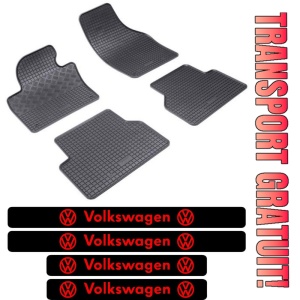 Covorase Volkswagen Tiguan I, SUV, din 07.2007 - 04.2016 si set 4 stickere protectie praguri Volkswagen