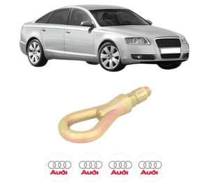 Cui carlig remorcare, tractare auto AUDI A6 C6 (4F2) din 2004-2011, Otel, Cri-Flo, 4 Stickere cu AUDI - Img 2