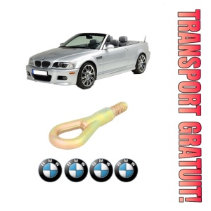 Cui carlig remorcare, tractare auto BMW Seria 3 Convertible (E46) din 2000-2007, Otel, Cri-Flo, 4 Stickere cu BMW