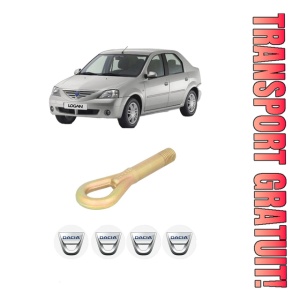 Cui carlig remorcare, tractare auto DACIA LOGAN (LS_) din 2004-2012, Otel, Cri-Flo, 4 Stickere cu DACIA