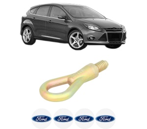 Cui carlig remorcare, tractare auto FORD FOCUS III din 2010-2020, Otel, Cri-Flo, 4 Stickere cu FORD - Img 2