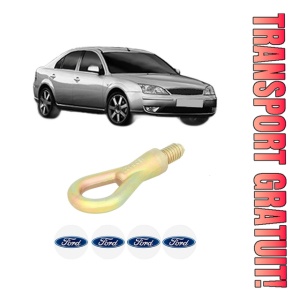 Cui carlig remorcare, tractare auto FORD MONDEO III Saloon (B4Y) din 2000-2007, Otel, Cri-Flo, 4 Stickere cu FORD