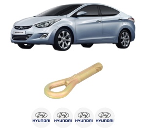 Cui carlig remorcare, tractare auto HYUNDAI ELANTRA V Saloon (MD, UD) din 2010-2016, Otel, Cri-Flo, 4 Stickere cu HYUNDAI - Img 2