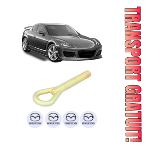 Cui carlig remorcare, tractare auto MAZDA RX-8 (SE, FE) din 2003-2012, Otel, Cri-Flo, 4 Stickere cu MAZDA