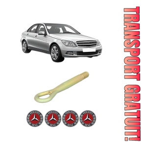 Cui carlig remorcare, tractare auto MERCEDES-BENZ C-CLASS (W204) din 2007-2014, Otel, Cri-Flo, 4 Stickere cu MERCEDES-BENZ
