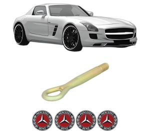 Cui carlig remorcare, tractare auto MERCEDES-BENZ SLS AMG (C197) din 2010-2013, Otel, Cri-Flo, 4 Stickere cu MERCEDES-BENZ - Img 2