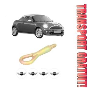Cui carlig remorcare, tractare auto MINI MINI Coupe (R58) din 2010-2015, Otel, Cri-Flo, 4 Stickere cu MINI