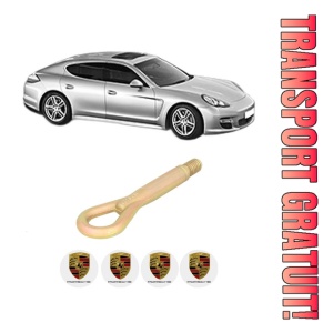 Cui carlig remorcare, tractare auto PORSCHE PANAMERA (970) din 2009-2016, Otel, Cri-Flo, 4 Stickere cu PORSCHE