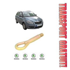 Cui carlig remorcare, tractare auto SKODA FABIA II Combi (545) din 2007-2014, Otel, Cri-Flo, 4 Stickere cu SKODA