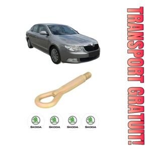 Cui carlig remorcare, tractare auto SKODA SUPERB II (3T4) din 2008-2015, Otel, Cri-Flo, 4 Stickere cu SKODA