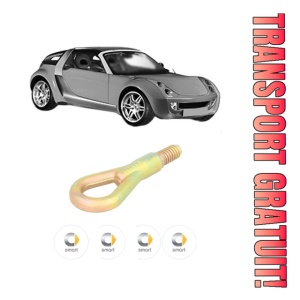 Cui carlig remorcare, tractare auto SMART ROADSTER Coupe (452) din 2003-2005, Otel, Cri-Flo, 4 Stickere cu SMART