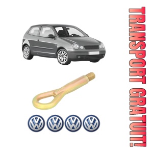 Cui carlig remorcare, tractare auto Volkswagen POLO IV (9N_, 9A_) din 2001-2009, Otel, Cri-Flo, 4 Stickere cu Volkswagen