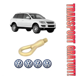 Cui carlig remorcare, tractare auto Volkswagen TOUAREG (7LA, 7L6, 7L7) din 2002-2010, Otel, Cri-Flo, 4 Stickere cu Volkswagen